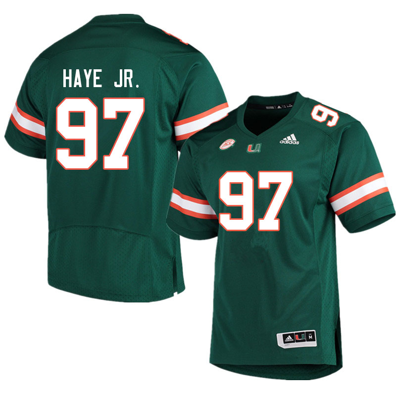 Men #97 Allan Haye Jr. Miami Hurricanes College Football Jerseys Sale-Green - Click Image to Close